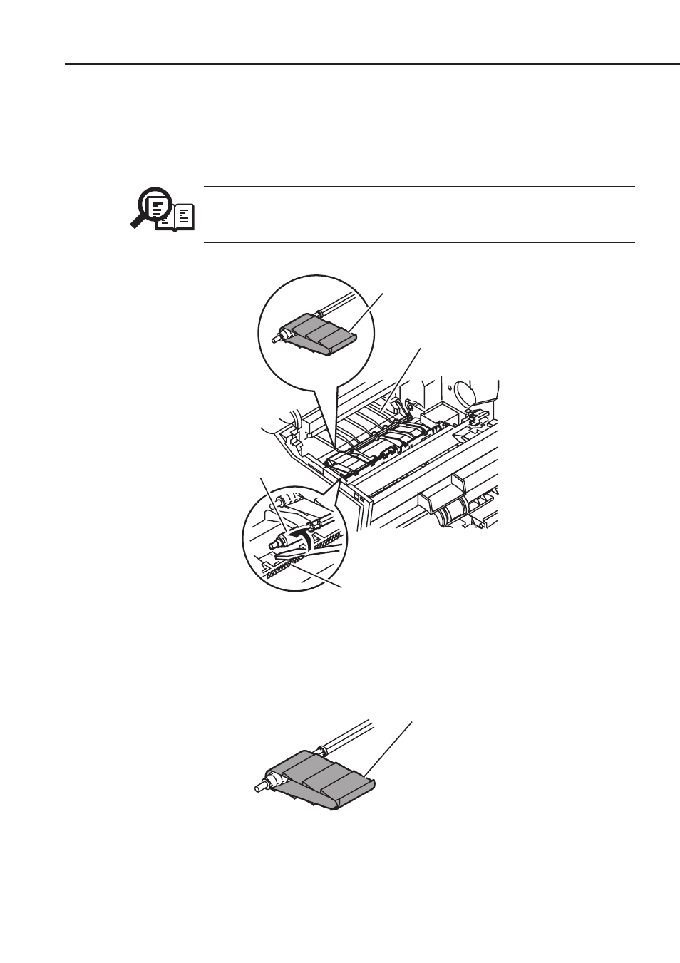 16 paper feed belt and paper feed guide, Figure 4-33 preparation for cleaning, Figure 4-34 cleaning location 1 | Canon FAX-L1000 User Manual | Page 281 / 610