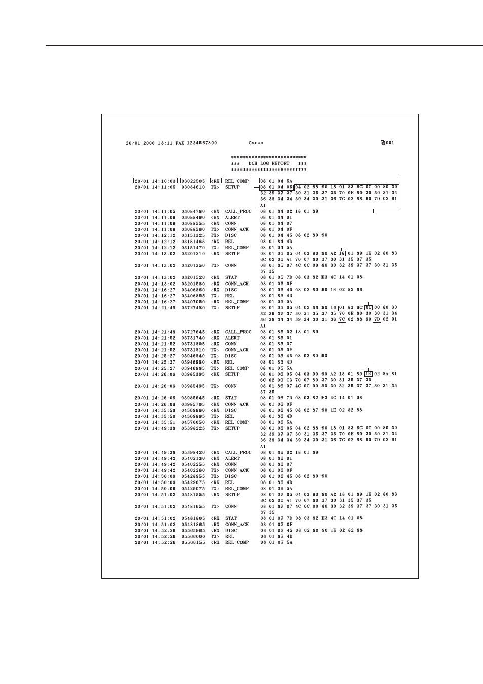 Figure 5-71 dch log report | Canon FAX-L1000 User Manual | Page 509 / 610