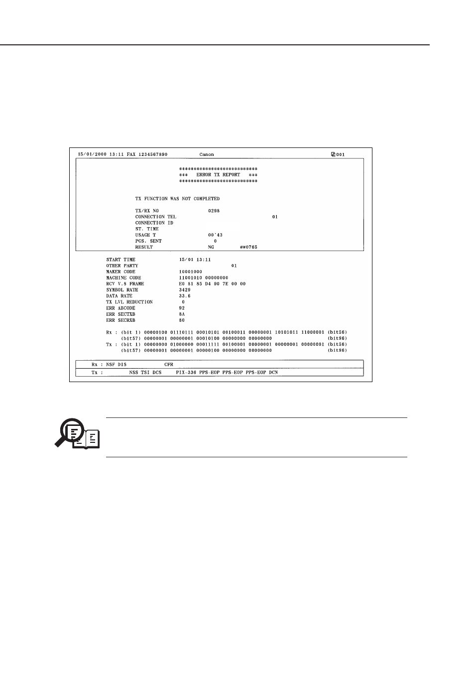 Figure 2-19 service error activity report | Canon FAX-L1000 User Manual | Page 80 / 610