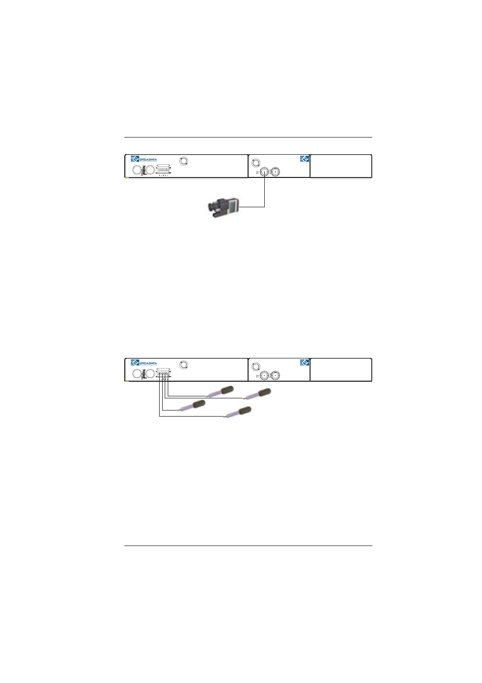 2 audio interface, Figure 2-3 audio connection, Figure 2-2 video connection | Bci 1500e user’s manual | Broadata Communications 1500E Series User Manual | Page 8 / 28