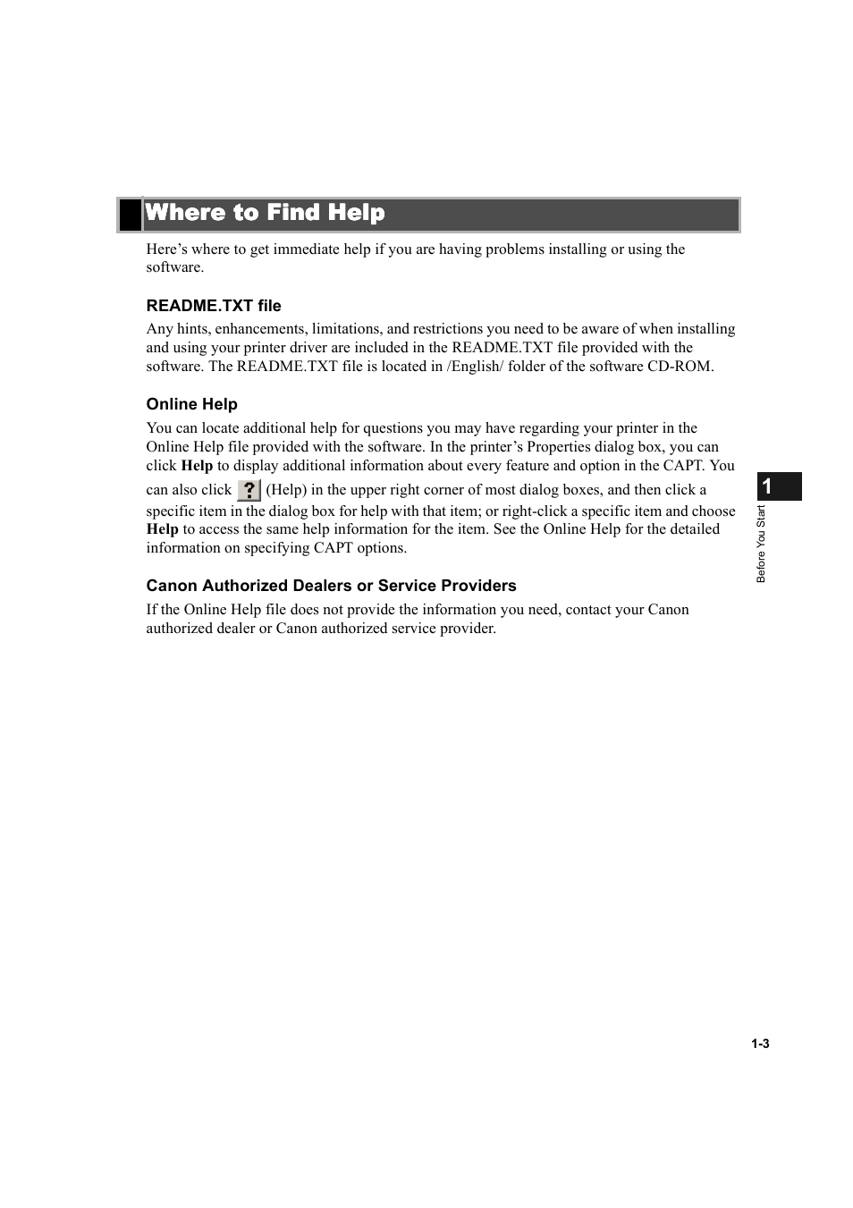 Where to find help, Where to find help -3 | Canon IMAGECLASS D600 series User Manual | Page 11 / 113