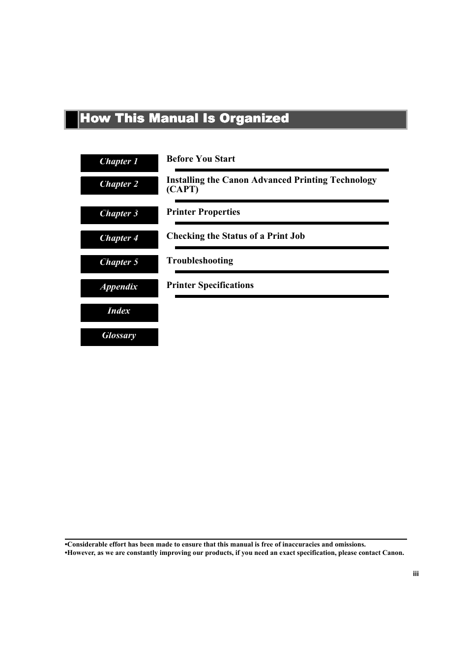 How this manual is organized | Canon IMAGECLASS D600 series User Manual | Page 3 / 113