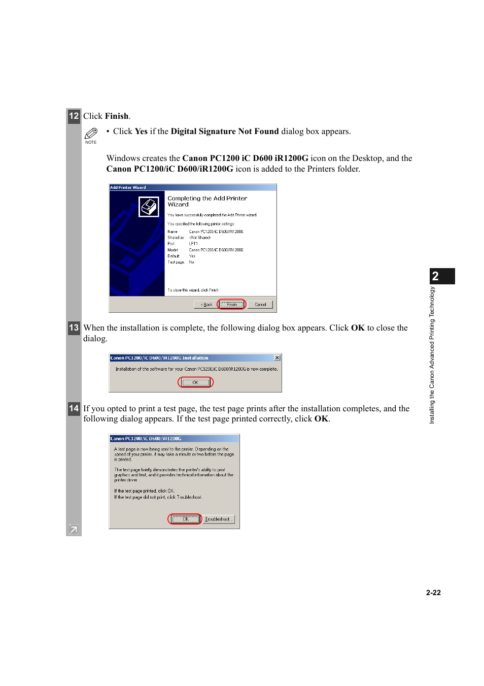 12 click finish | Canon IMAGECLASS D600 series User Manual | Page 33 / 113