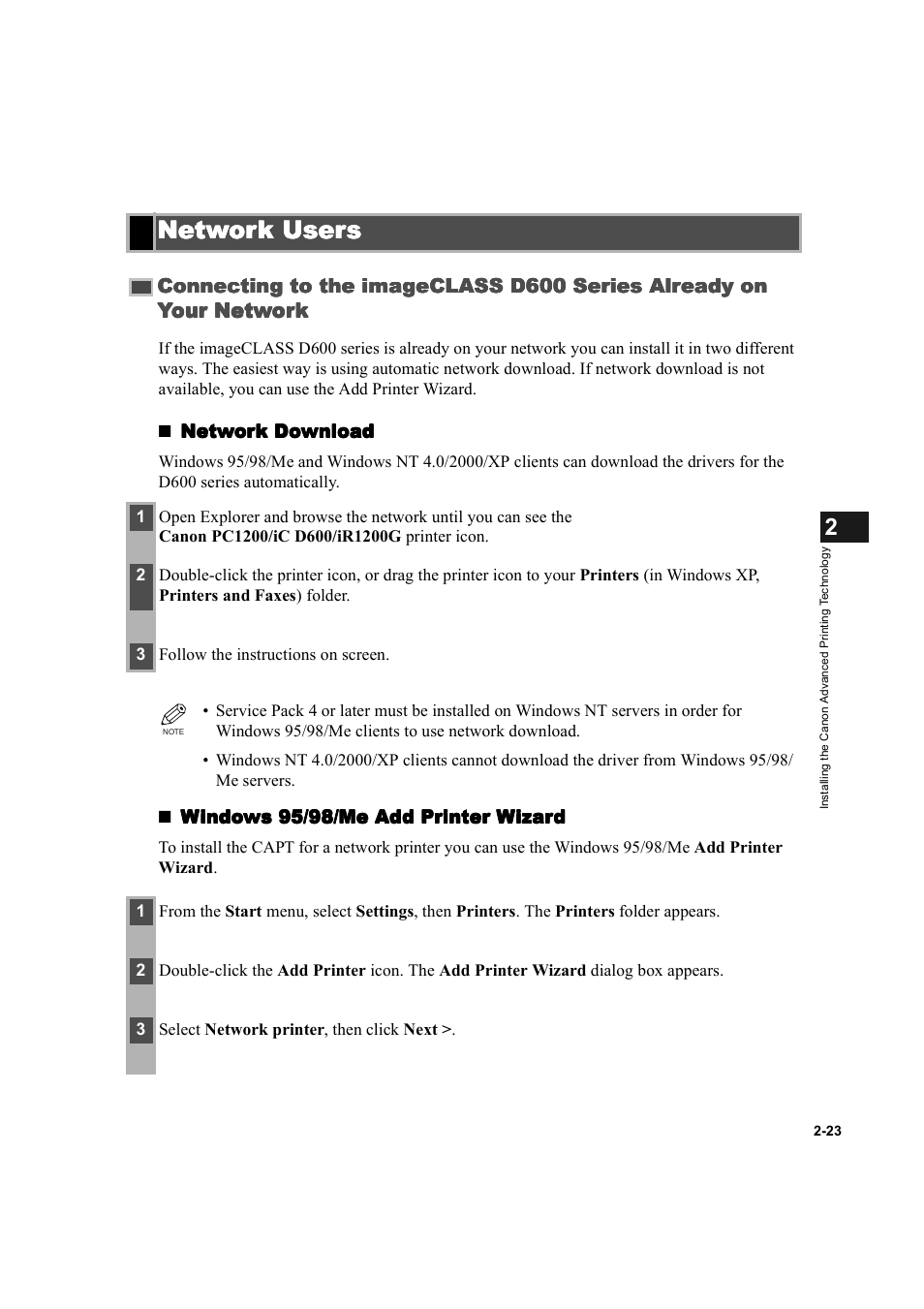 Network users, Network users -23, Your network -23 | Canon IMAGECLASS D600 series User Manual | Page 34 / 113