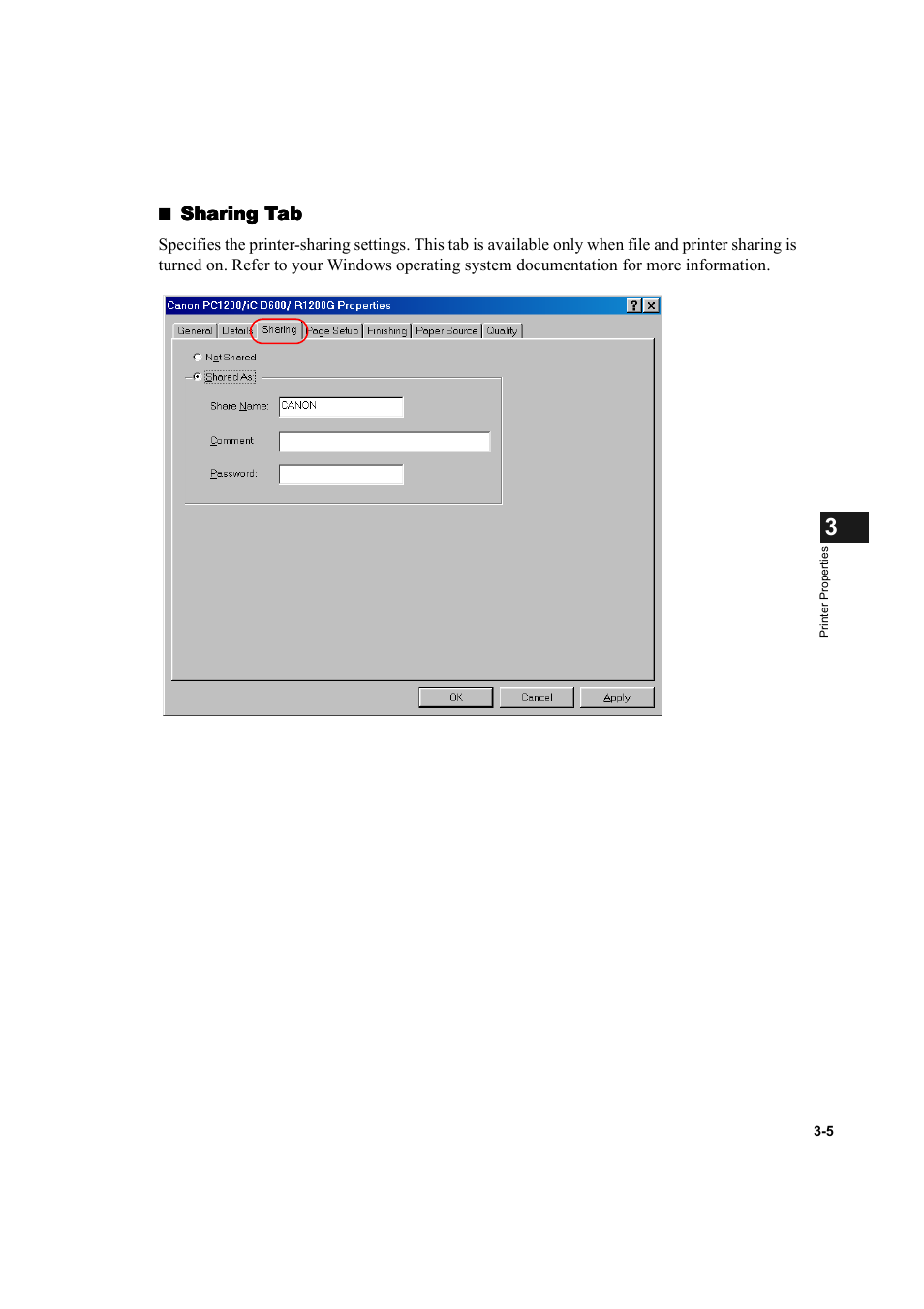 Sharing tab | Canon IMAGECLASS D600 series User Manual | Page 54 / 113