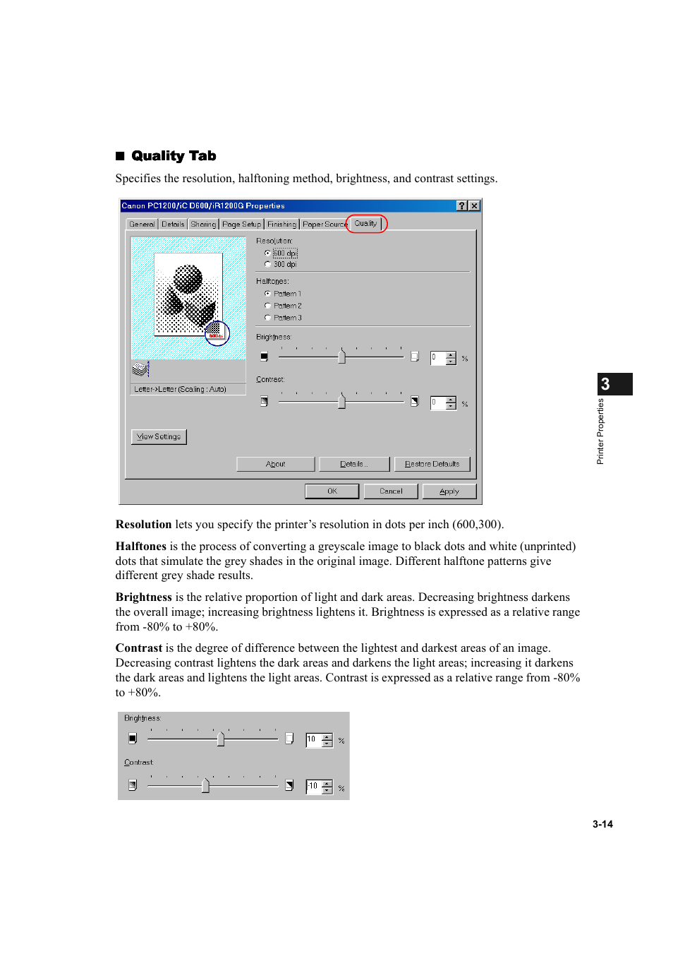 Quality tab | Canon IMAGECLASS D600 series User Manual | Page 63 / 113