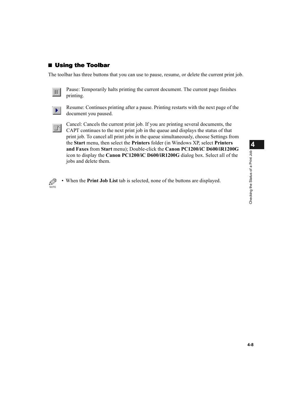 Using the toolbar | Canon IMAGECLASS D600 series User Manual | Page 85 / 113