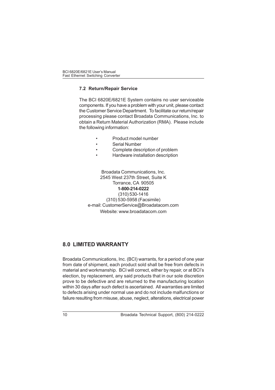 Broadata Communications 6820E Series User Manual | Page 9 / 14