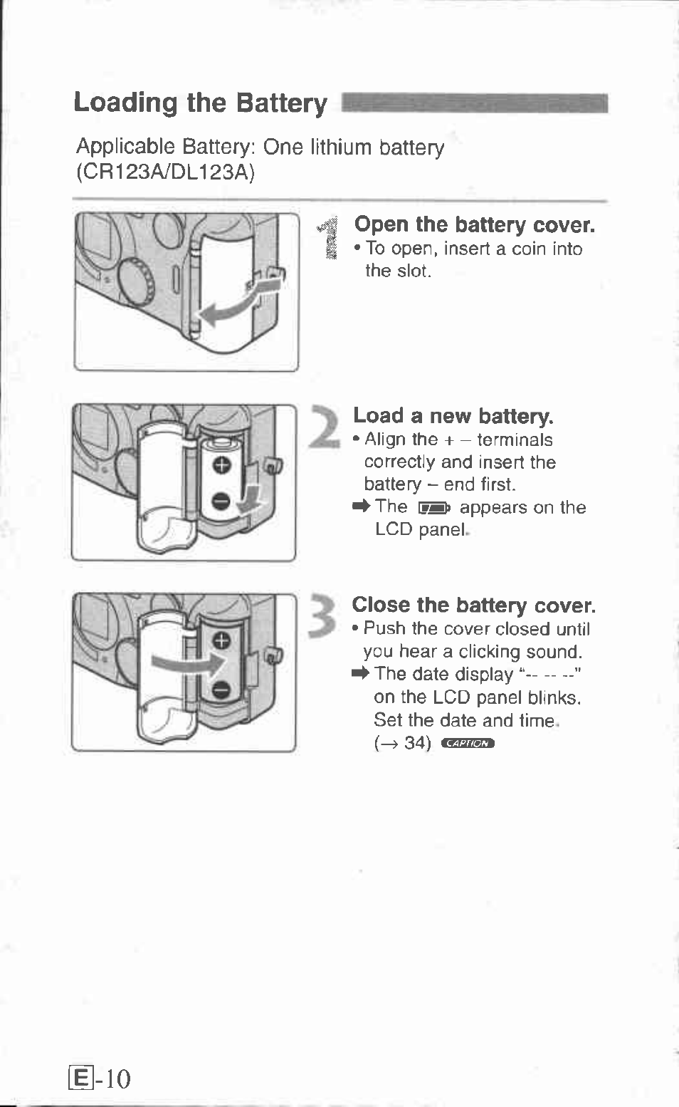 Loading the battery, Ls-io | Canon Z155 User Manual | Page 10 / 43