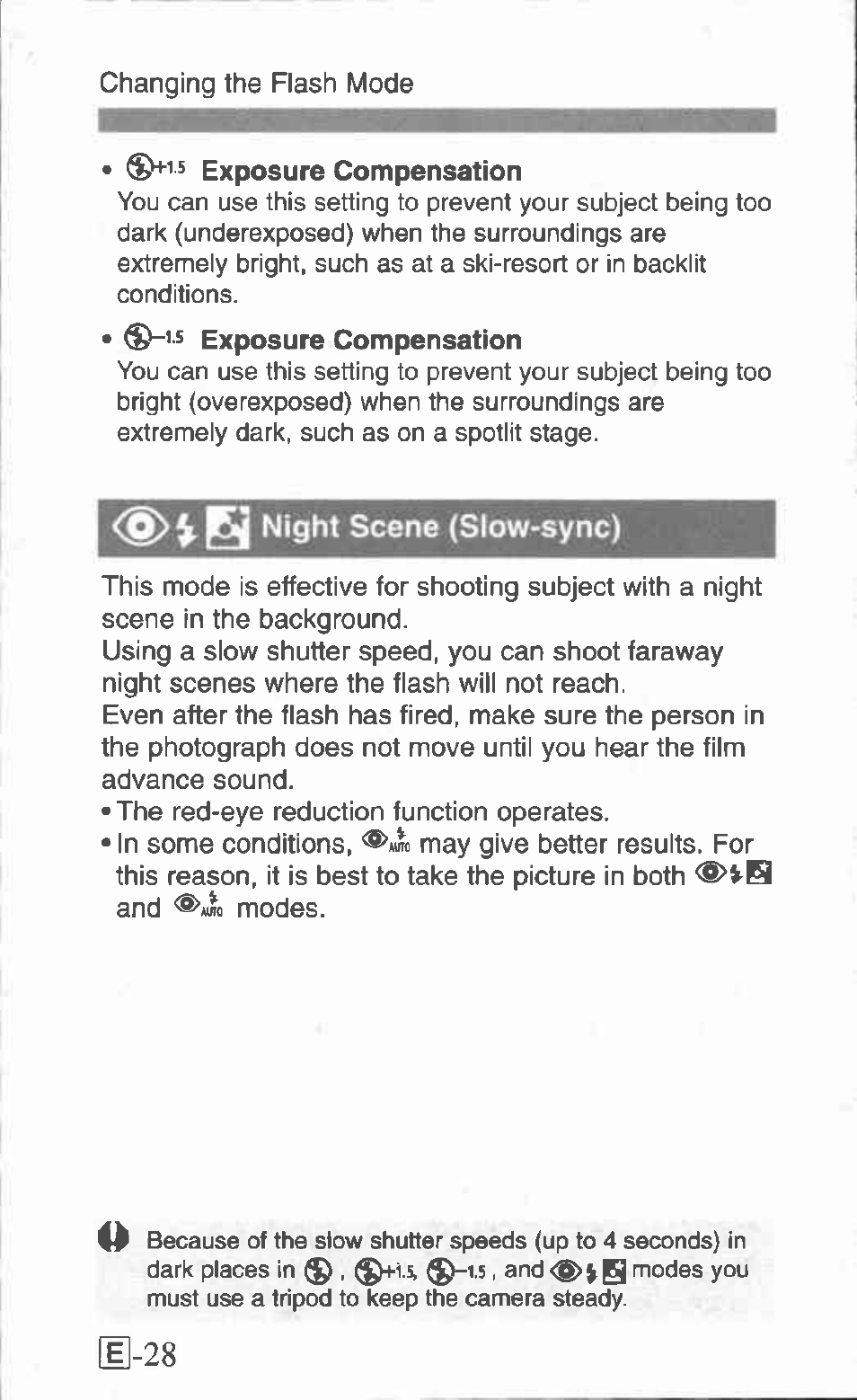 Night scene (slow-sync), H-28 | Canon Z155 User Manual | Page 28 / 43