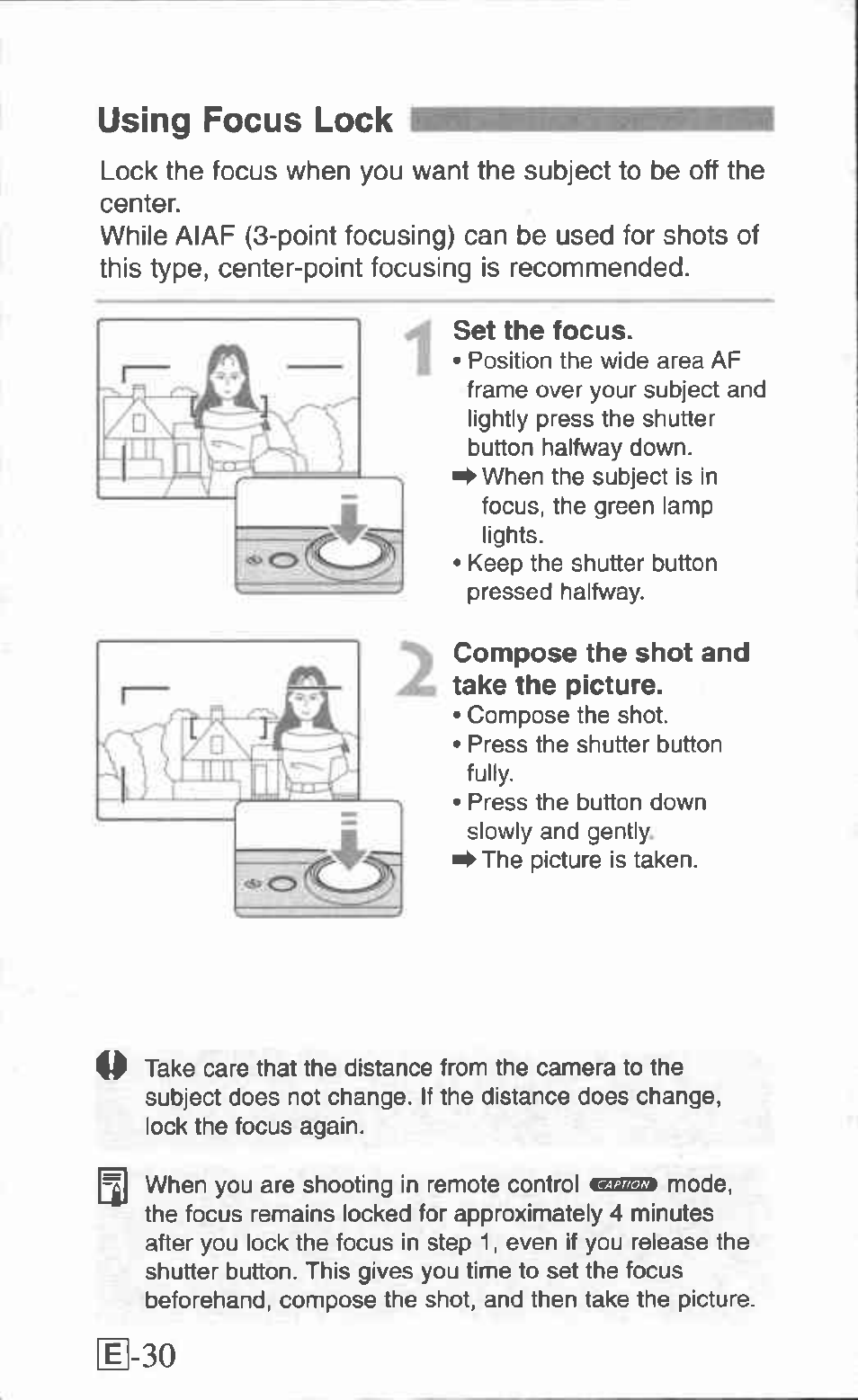 Using focus lock | Canon Z155 User Manual | Page 30 / 43