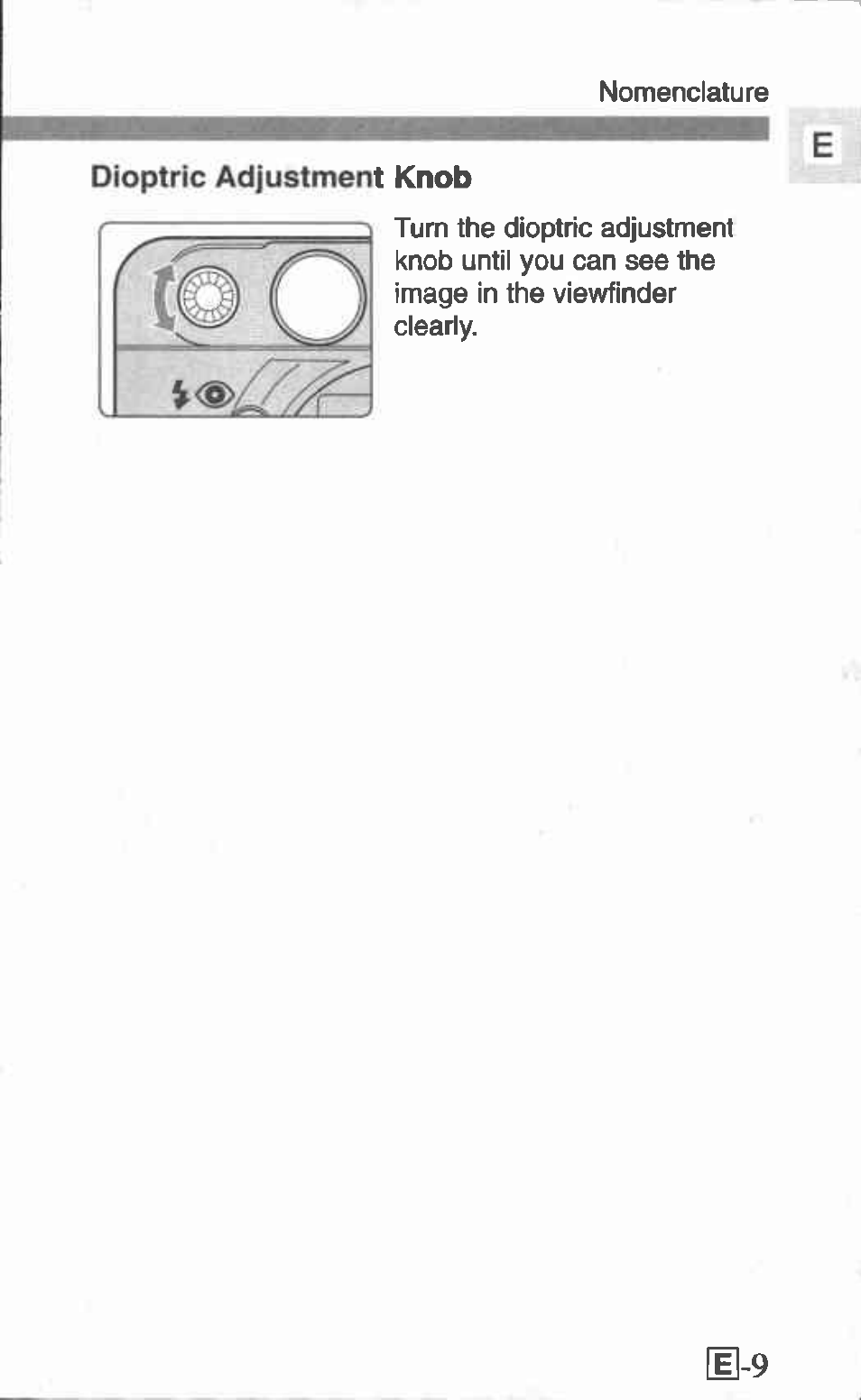 Dioptric adjustment knob | Canon Z155 User Manual | Page 9 / 43