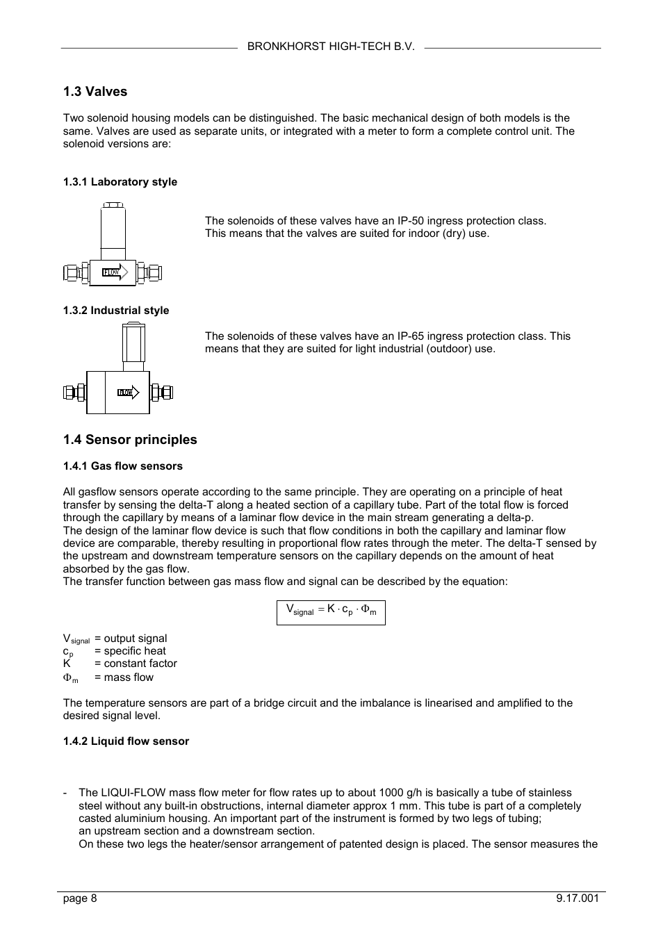 3 valves, 4 sensor principles | Bronkhorst Mass Flow User Manual | Page 8 / 27
