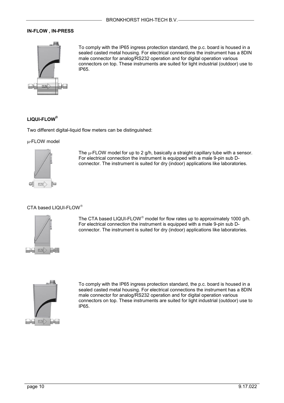 Bronkhorst IN-FLOW User Manual | Page 10 / 38