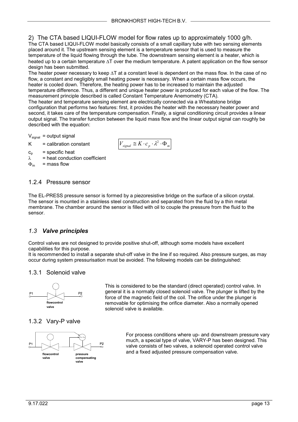 4 pressure sensor, 3 valve principles, 1 solenoid valve | 2 vary-p valve | Bronkhorst IN-FLOW User Manual | Page 13 / 38