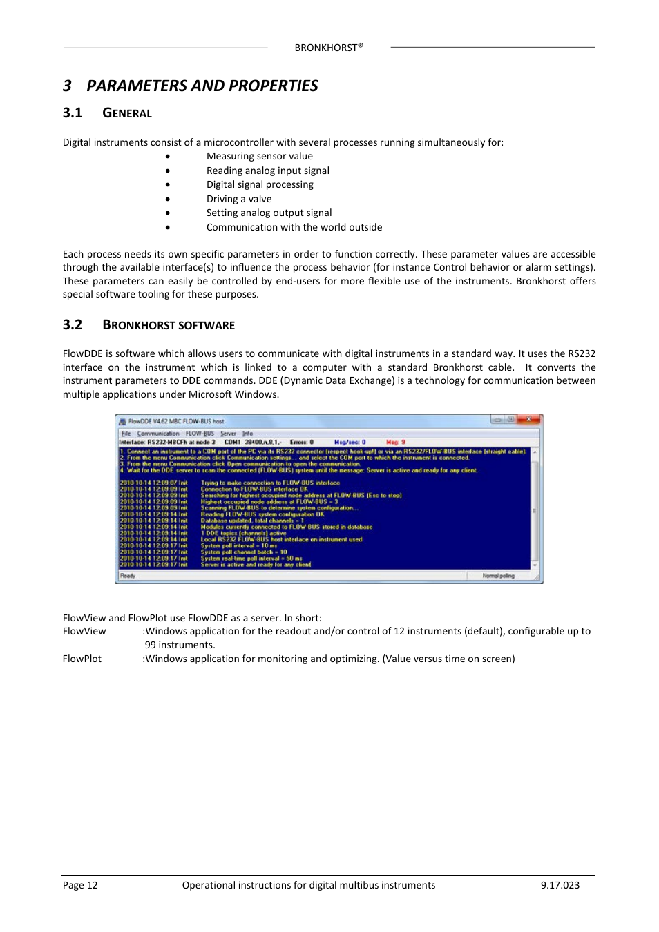 3 parameters and properties | Bronkhorst Multibus User Manual | Page 12 / 50