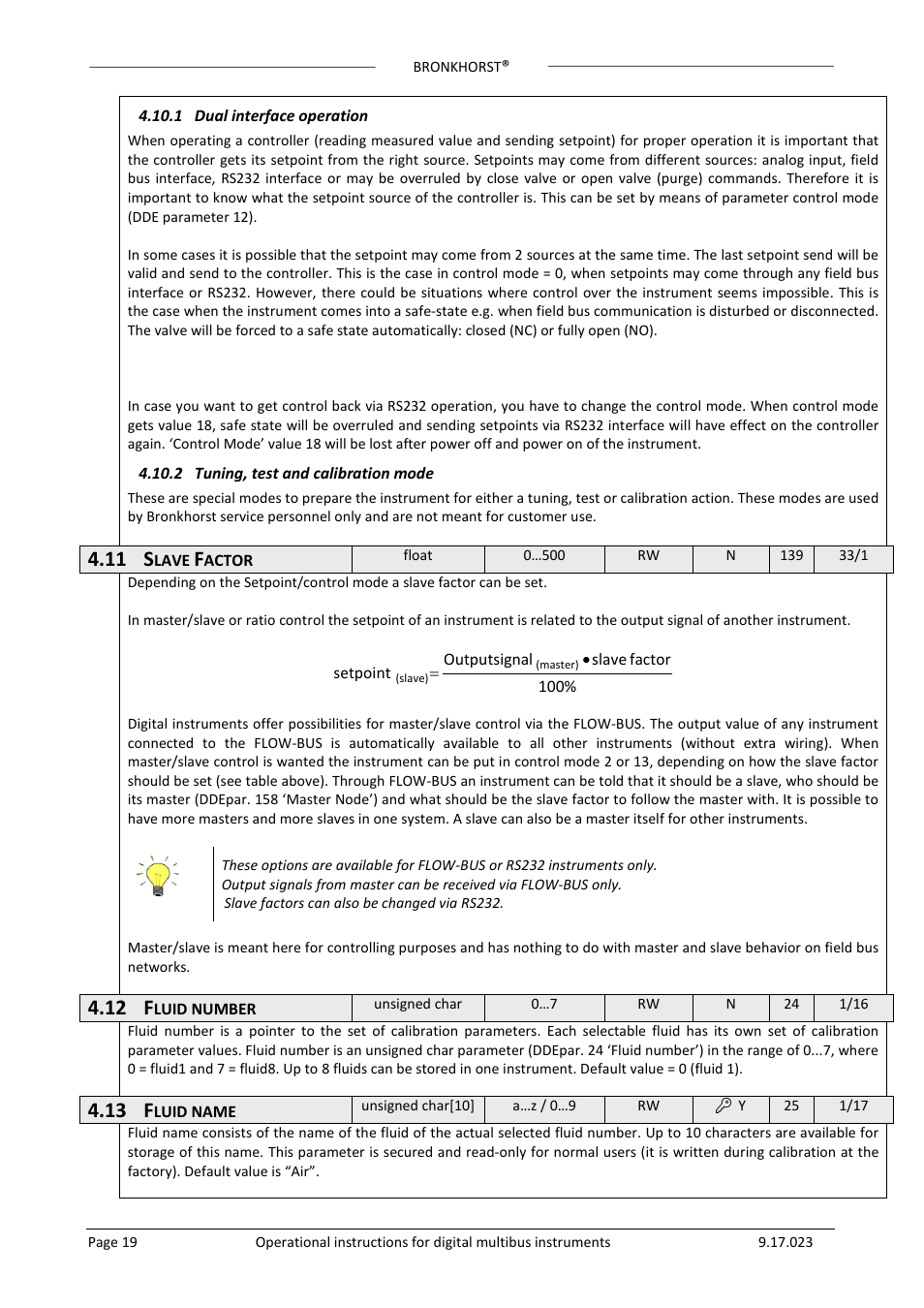 11 s, 12 f, 13 f | Bronkhorst Multibus User Manual | Page 19 / 50
