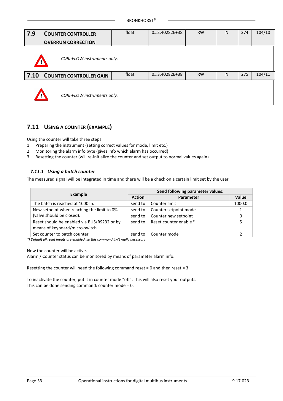 10 c, 11 u | Bronkhorst Multibus User Manual | Page 33 / 50