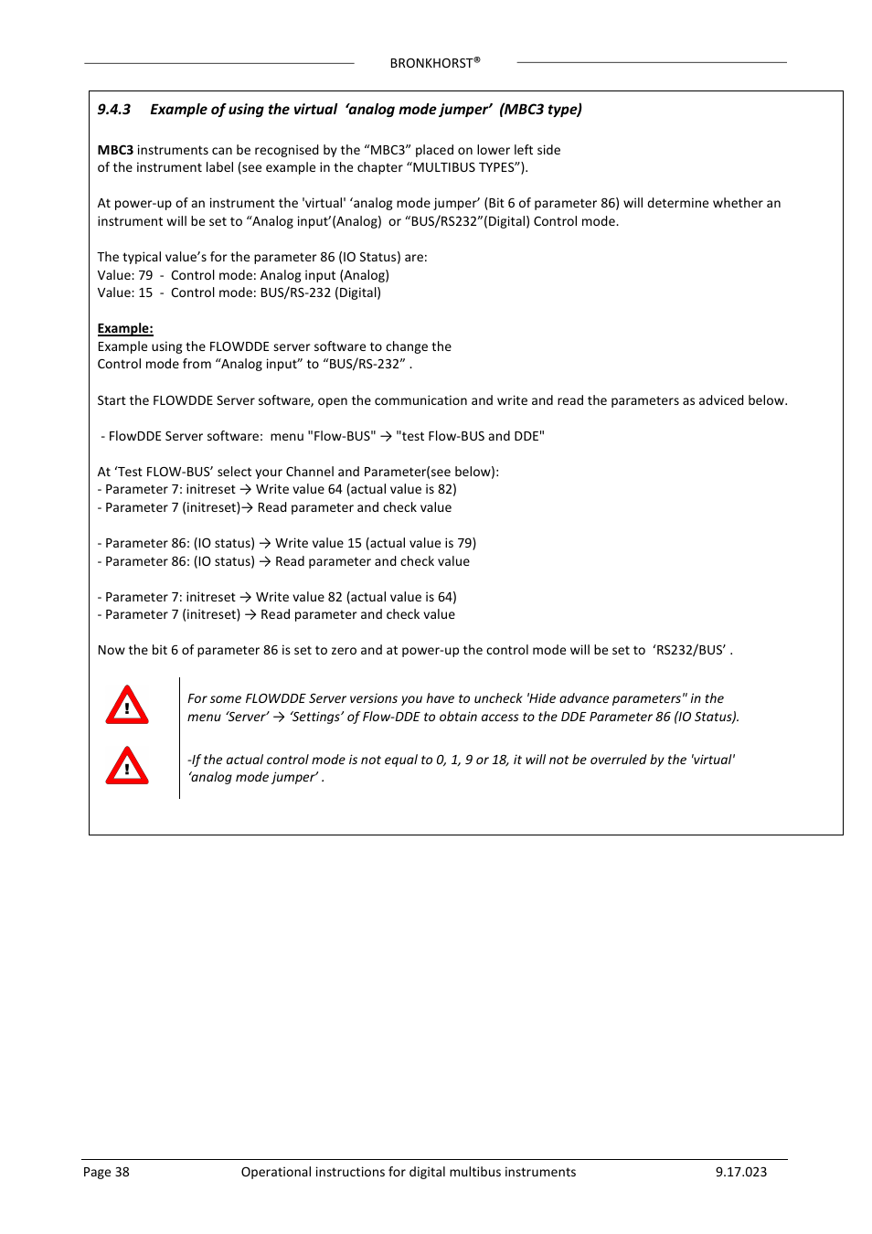 Bronkhorst Multibus User Manual | Page 38 / 50