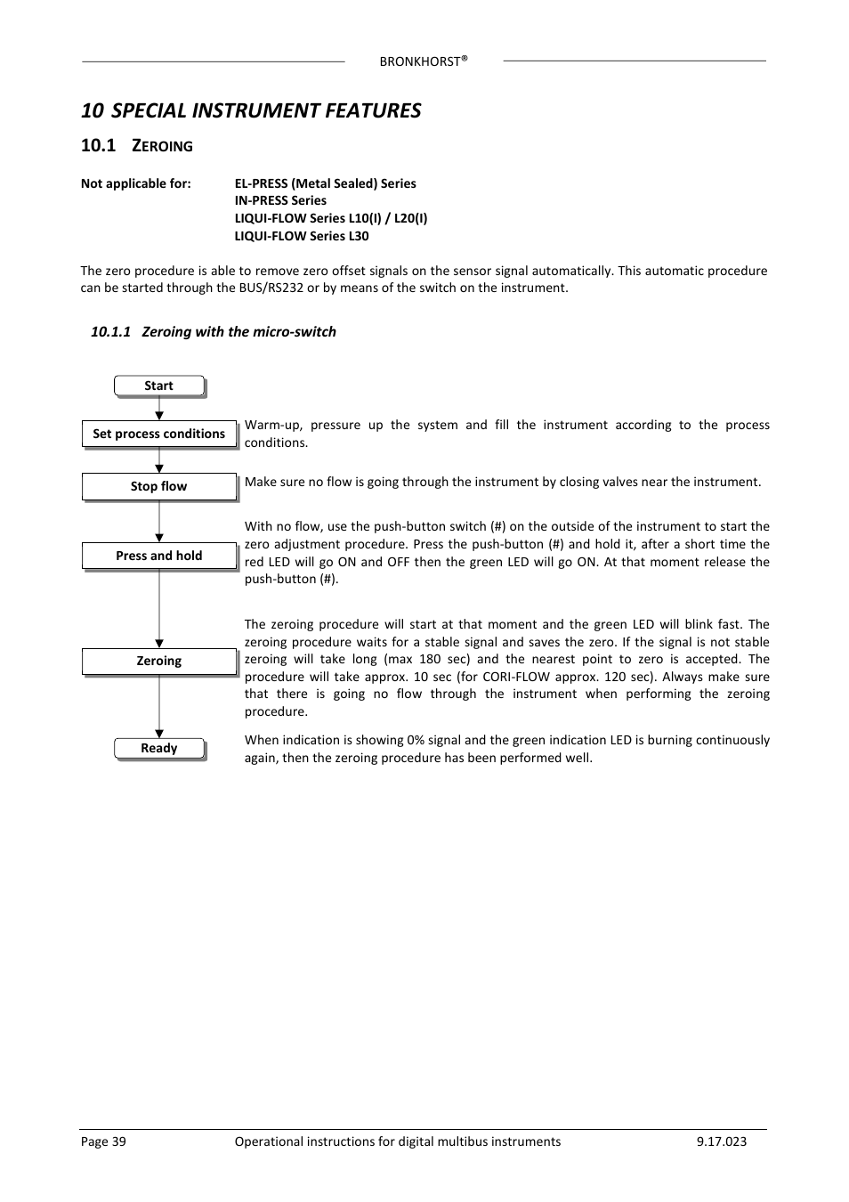 10 special instrument features | Bronkhorst Multibus User Manual | Page 39 / 50