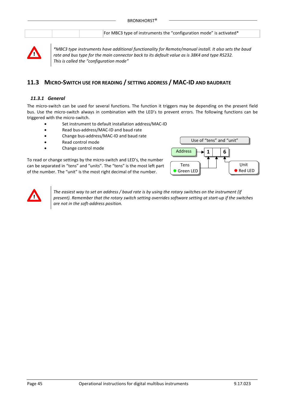 Mac-id | Bronkhorst Multibus User Manual | Page 45 / 50