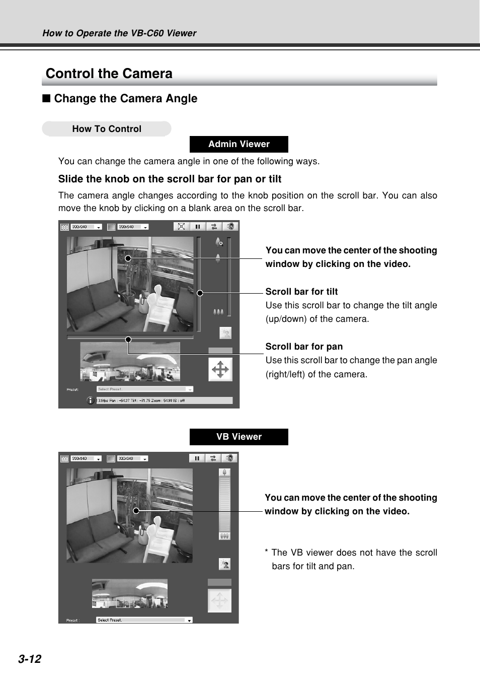 Control the camera | Canon VB-C60B User Manual | Page 110 / 162