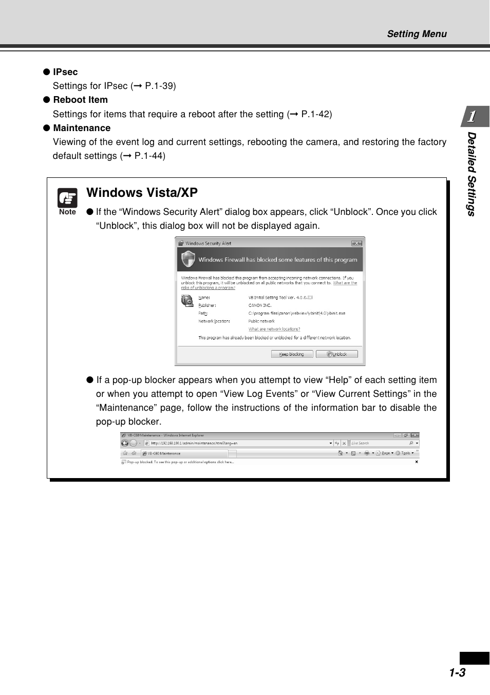 Windows vista/xp | Canon VB-C60B User Manual | Page 17 / 162