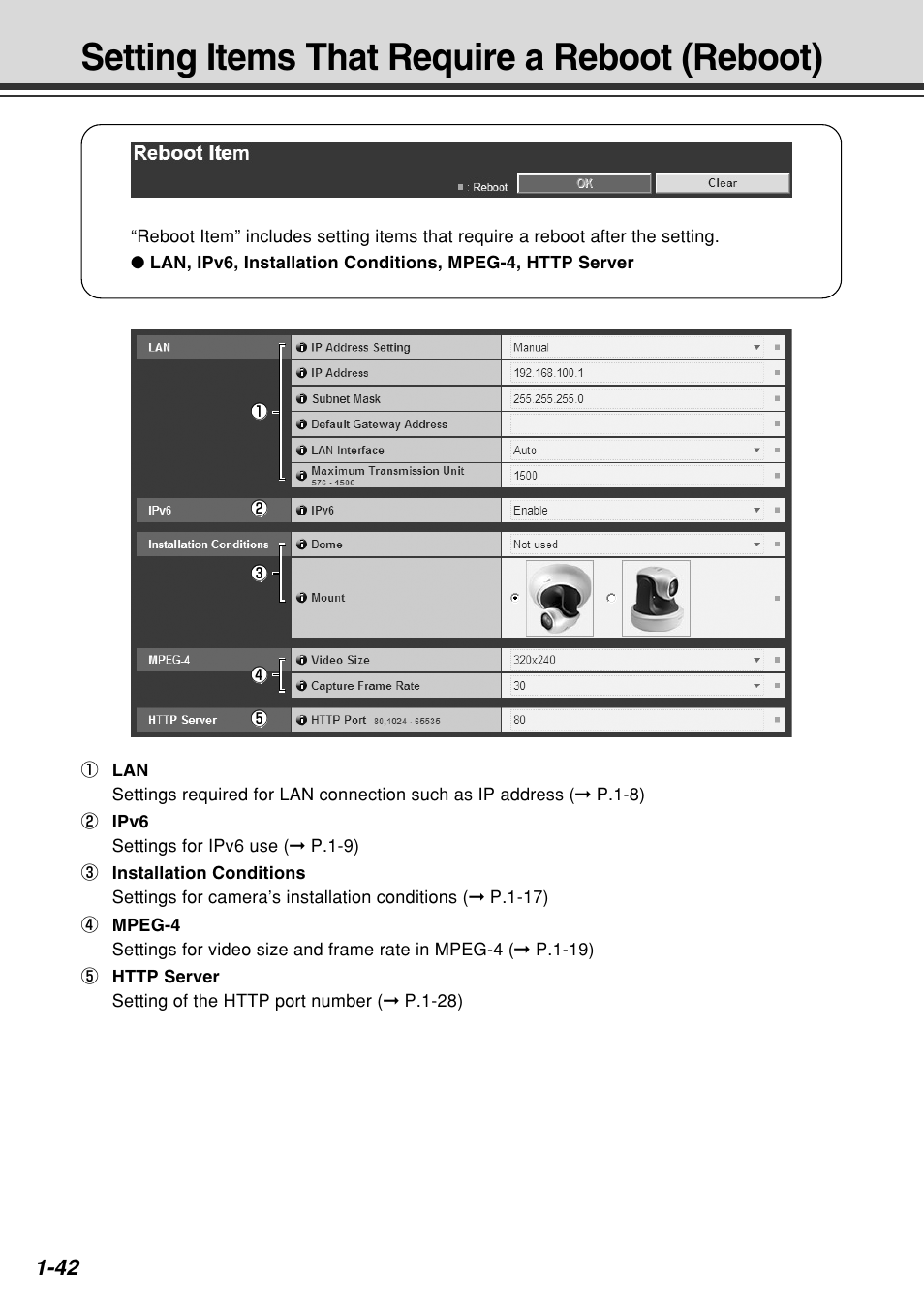 Setting items that require a reboot (reboot) | Canon VB-C60B User Manual | Page 56 / 162