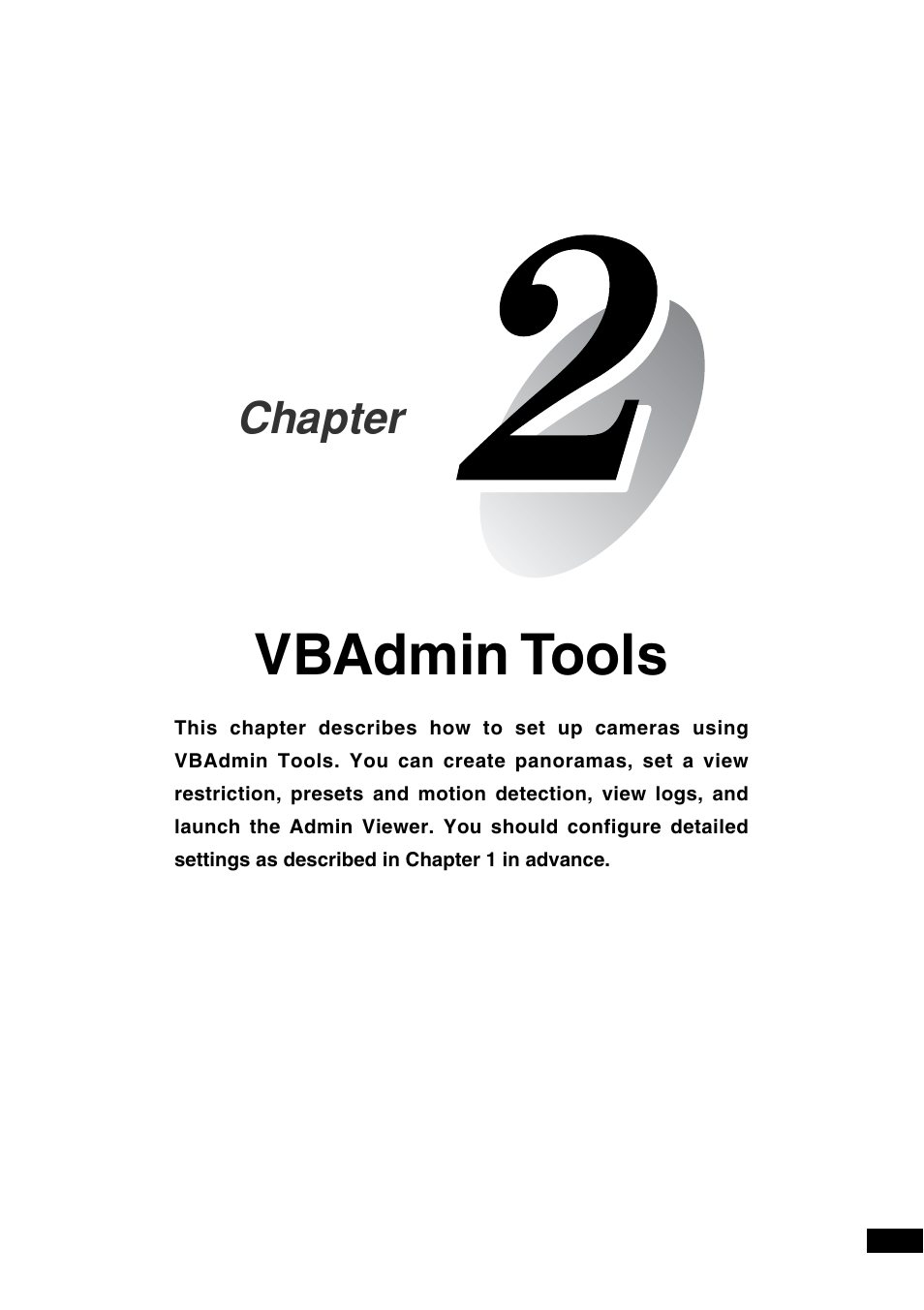 Vbadmin tools, Chapter | Canon VB-C60B User Manual | Page 59 / 162