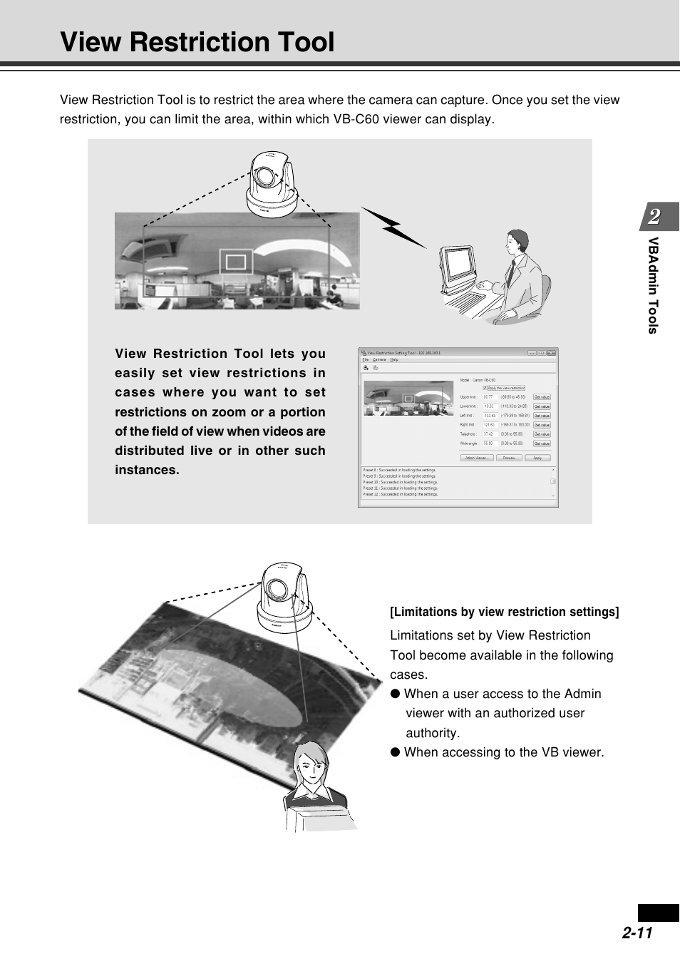 View restriction tool | Canon VB-C60B User Manual | Page 69 / 162