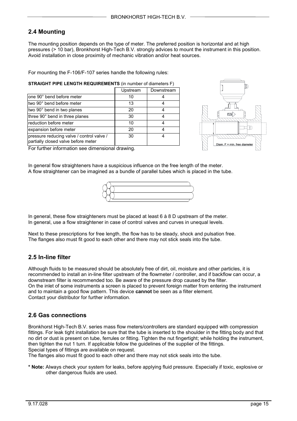 4 mounting, 5 in-line filter, 6 gas connections | Bronkhorst EX-FLOW Mass Flow User Manual | Page 15 / 33