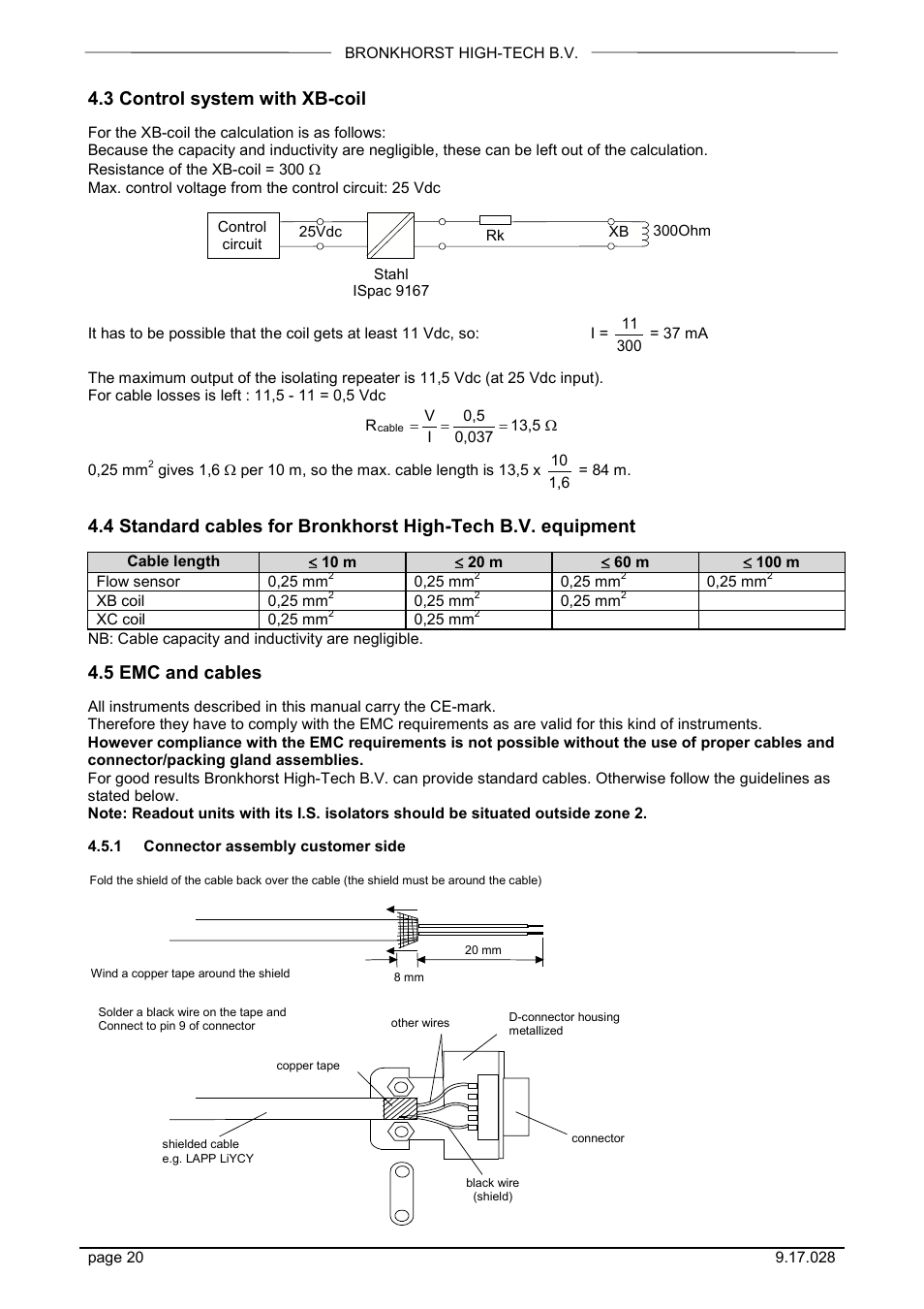 3 control system with xb-coil, 5 emc and cables | Bronkhorst EX-FLOW Mass Flow User Manual | Page 20 / 33