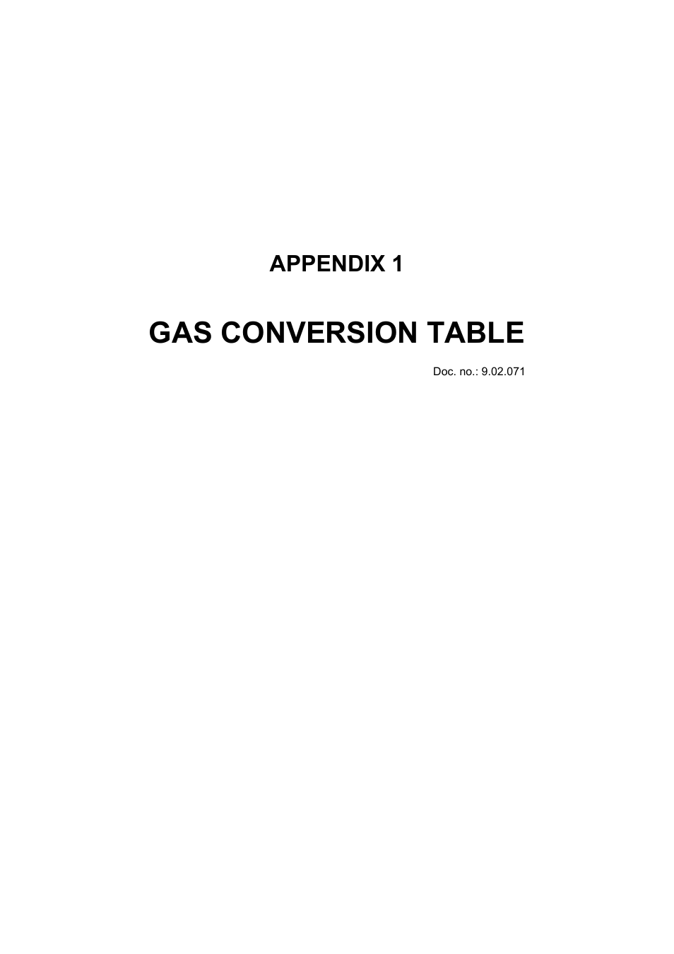 Gas conversion table, Appendix 1 | Bronkhorst EX-FLOW Mass Flow User Manual | Page 25 / 33