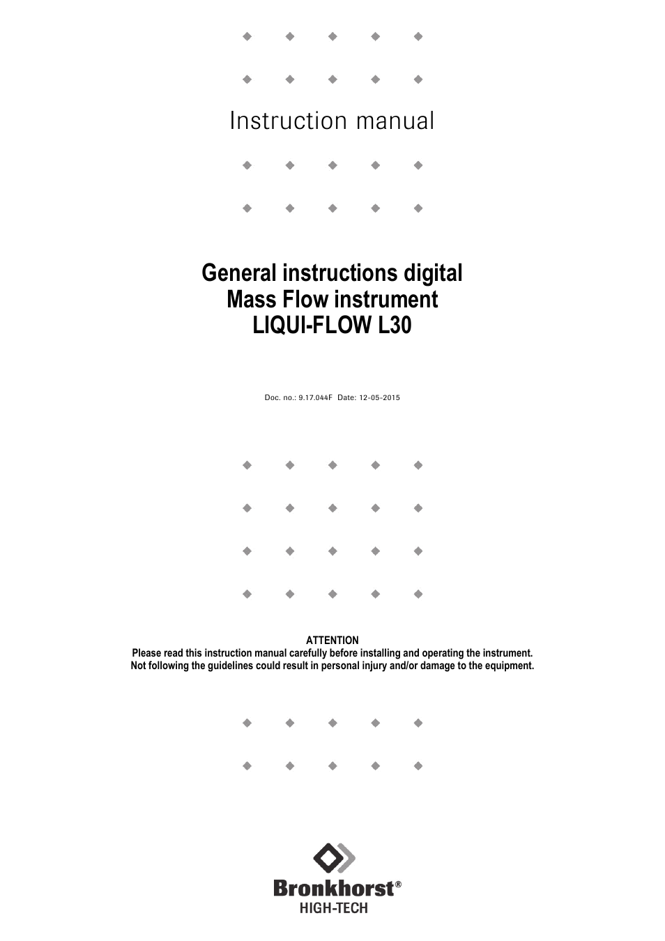Bronkhorst LIQUI-FLOW L30 User Manual | 20 pages