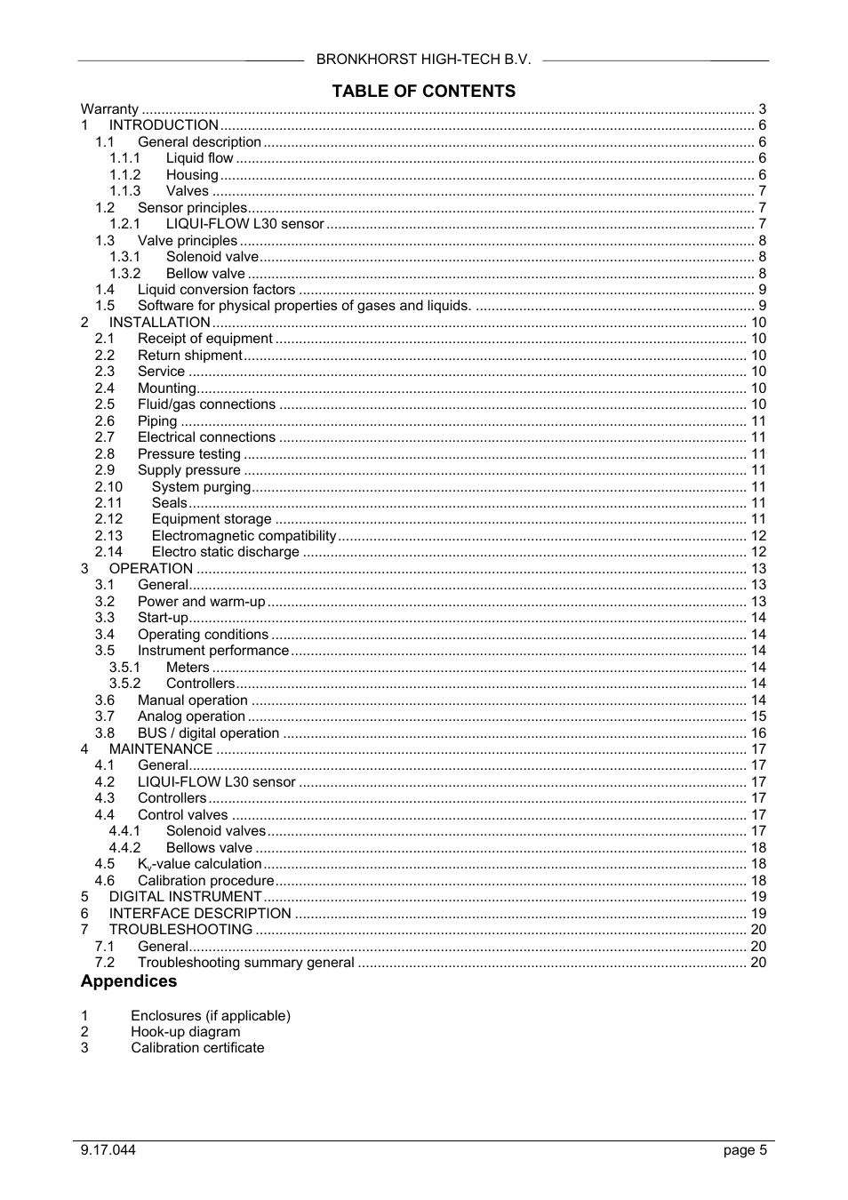 Bronkhorst LIQUI-FLOW L30 User Manual | Page 5 / 20