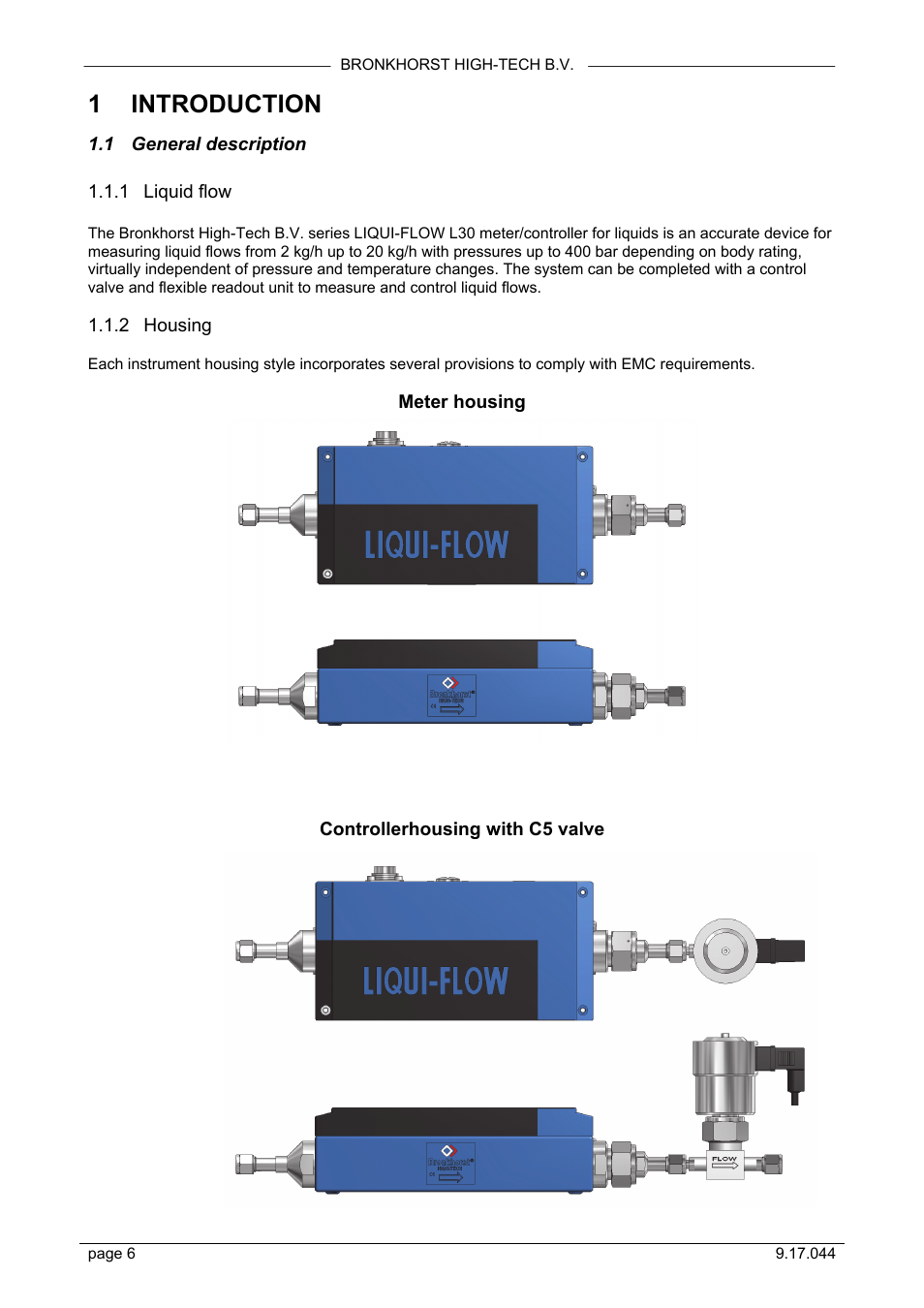 1 introduction | Bronkhorst LIQUI-FLOW L30 User Manual | Page 6 / 20