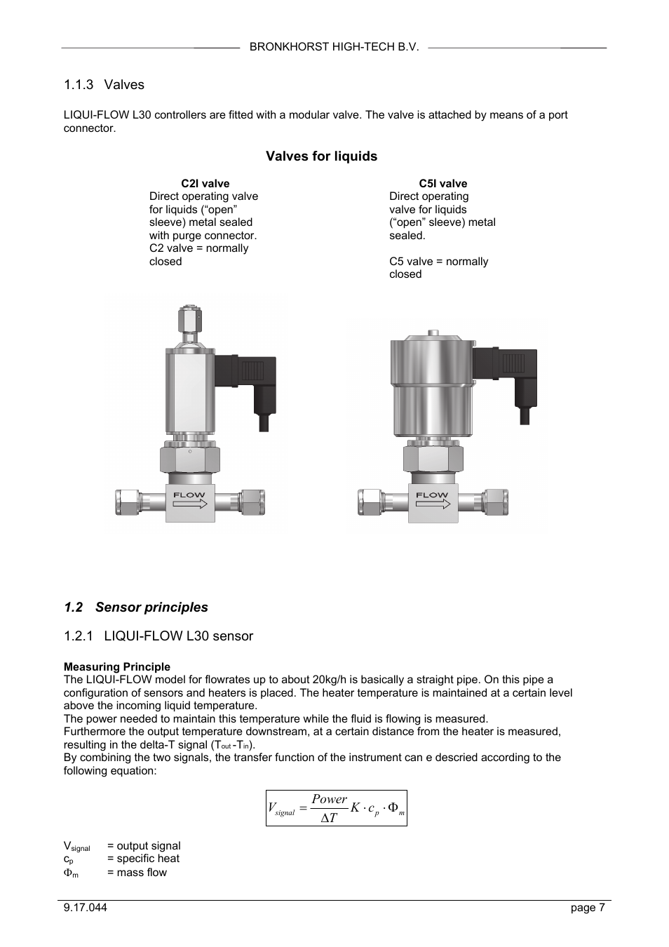 Bronkhorst LIQUI-FLOW L30 User Manual | Page 7 / 20