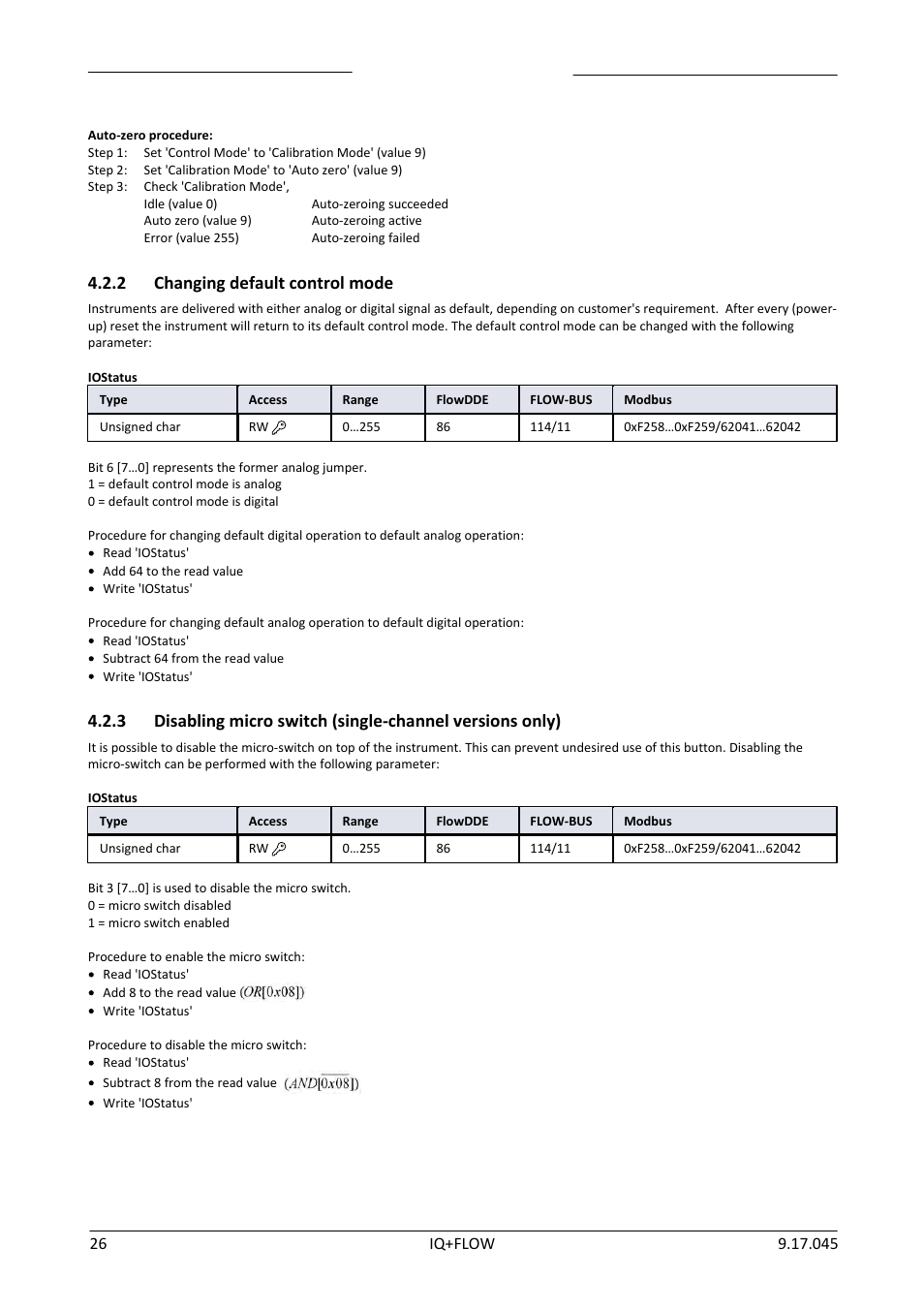 2 changing default control mode, Changing default control mode | Bronkhorst IQ+FLOW (from 01-07-2013) User Manual | Page 26 / 30