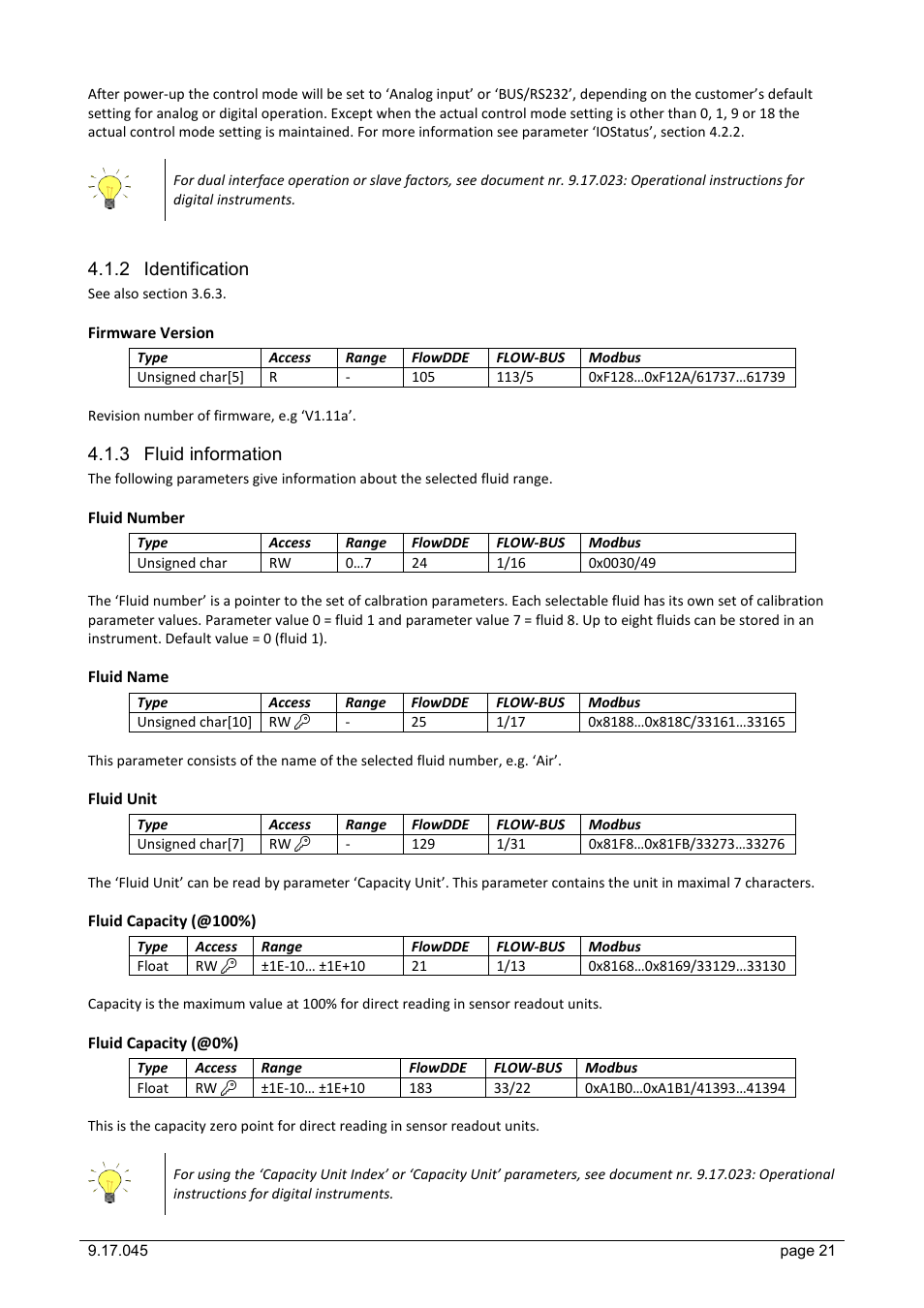 2 identification, 3 fluid information, Identification | Fluid information | Bronkhorst IQ+FLOW (till 01-07-2013) User Manual | Page 21 / 28