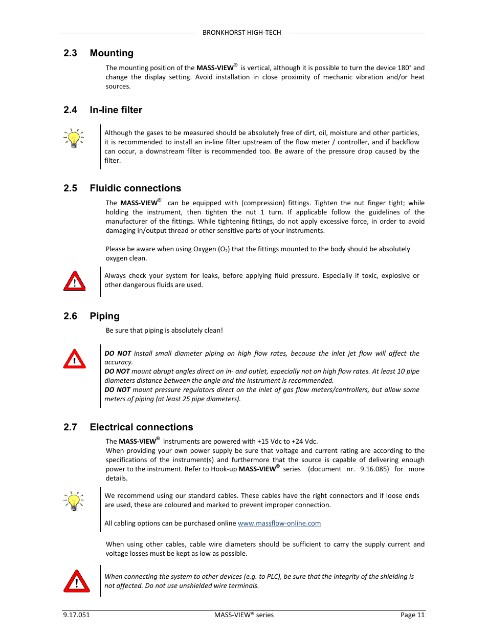 Bronkhorst MASS-VIEW Series User Manual | Page 11 / 20