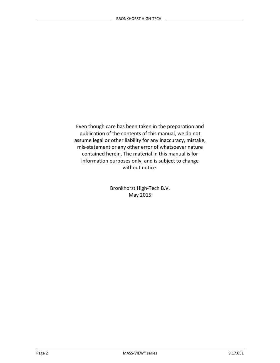 Bronkhorst MASS-VIEW Series User Manual | Page 2 / 20