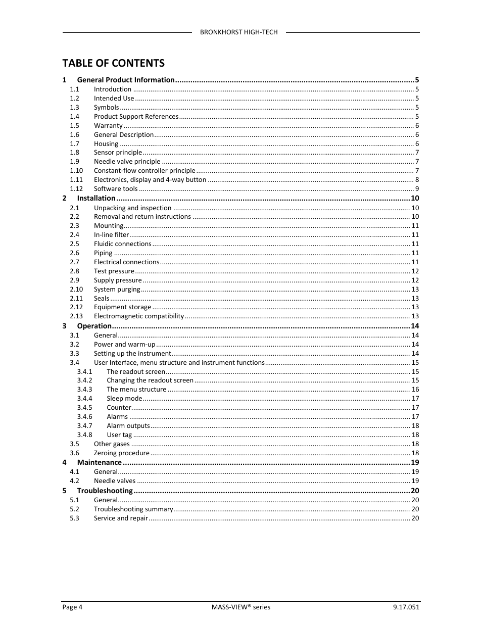 Bronkhorst MASS-VIEW Series User Manual | Page 4 / 20