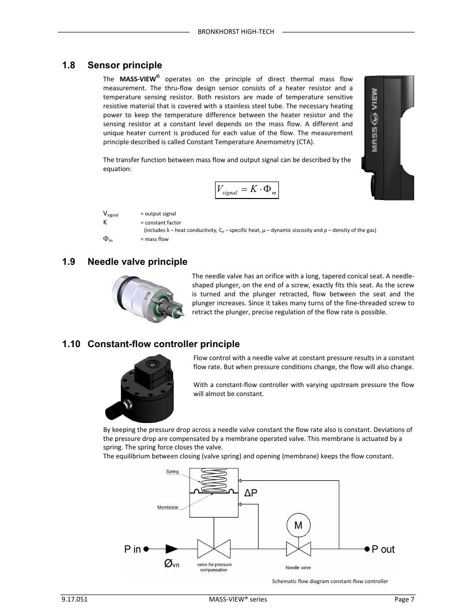 8 sensor principle, 9 needle valve principle, 10 constant-flow controller principle | Bronkhorst MASS-VIEW Series User Manual | Page 7 / 20