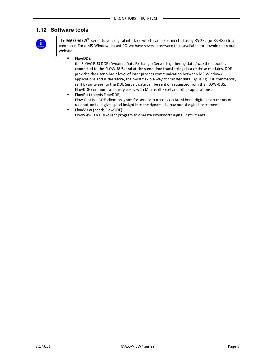 12 software tools | Bronkhorst MASS-VIEW Series User Manual | Page 9 / 20