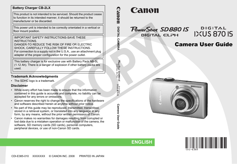 Canon PC1308 User Manual | 163 pages