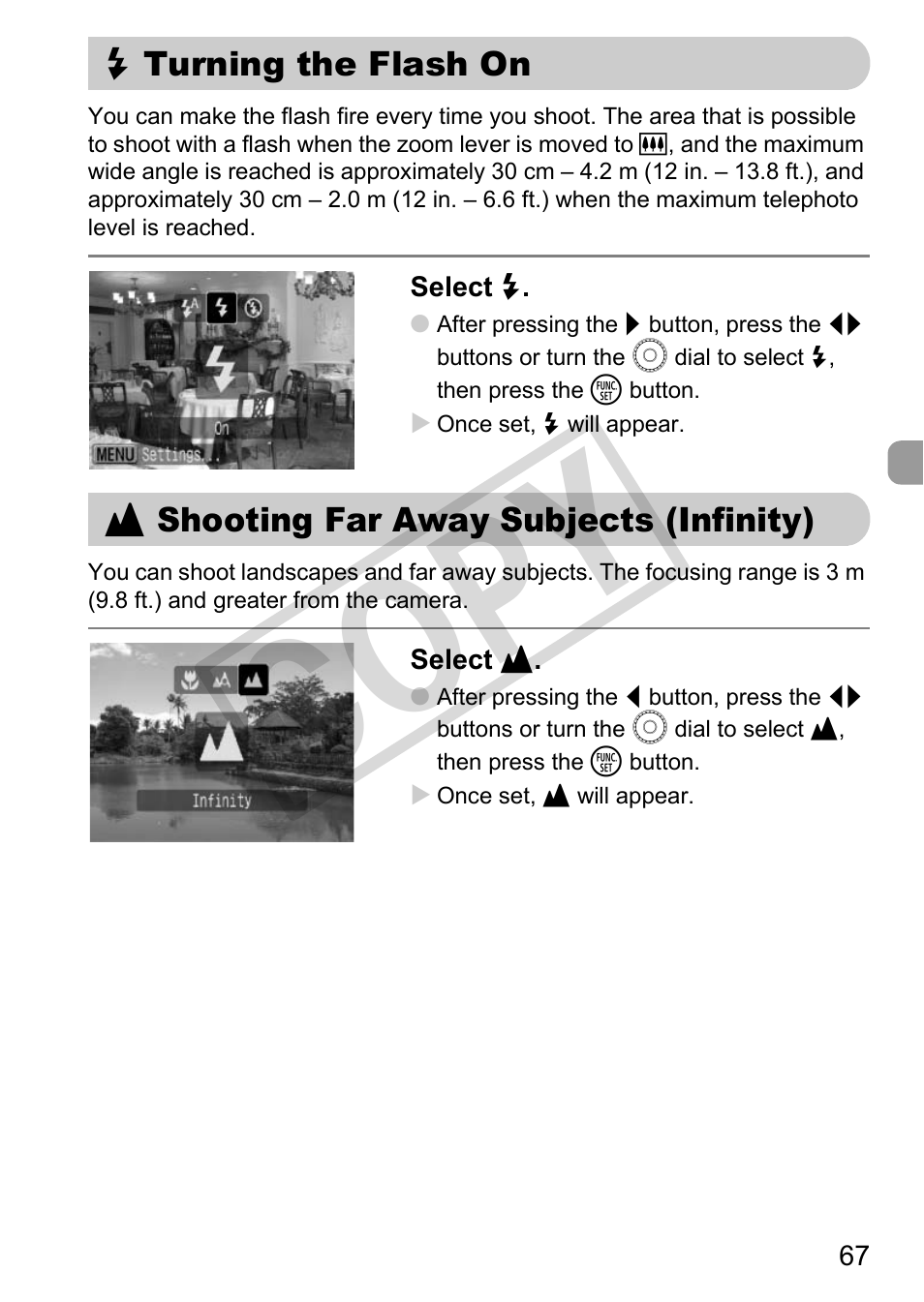 Infinity), Infinity) (p. 67), P. 67) | C (p. 67), Se (pp. 67, Cop y | Canon PC1308 User Manual | Page 67 / 163