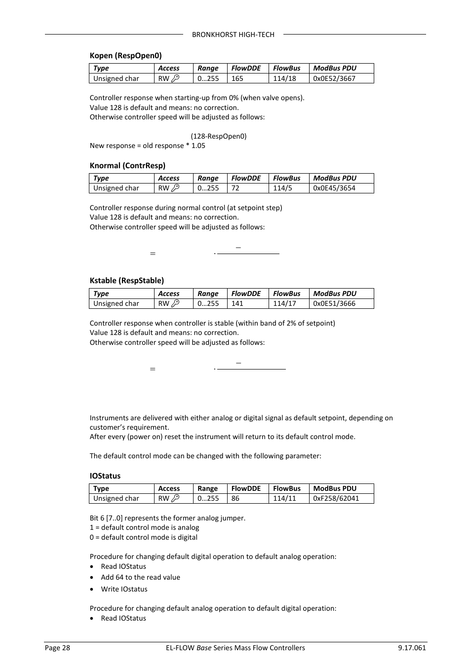 6 changing default control mode | Bronkhorst EL-FLOW Base 2014 User Manual | Page 28 / 34