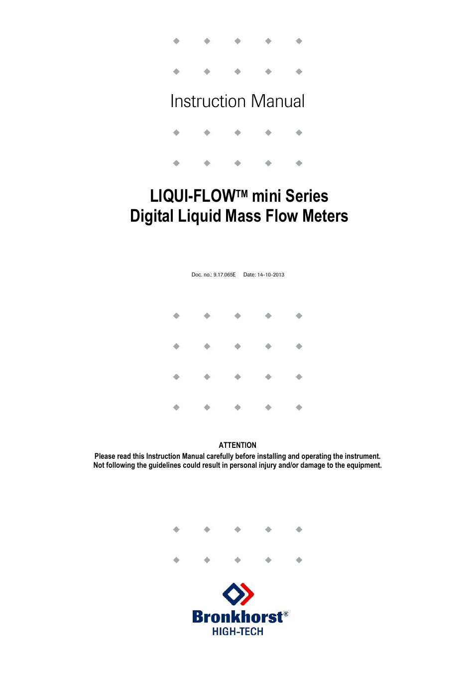 Bronkhorst LIQUI-FLOW mini (from 01-07-2013) User Manual | 29 pages