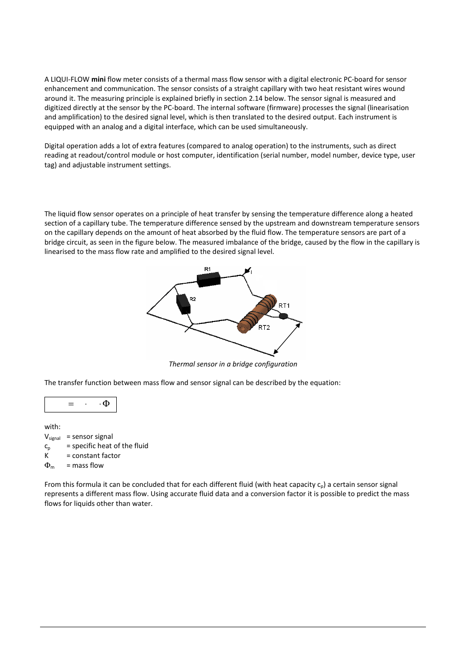 13 product description, 14 measuring principle, Ck v φ | Bronkhorst LIQUI-FLOW mini (till 01-07-2013) User Manual | Page 10 / 21