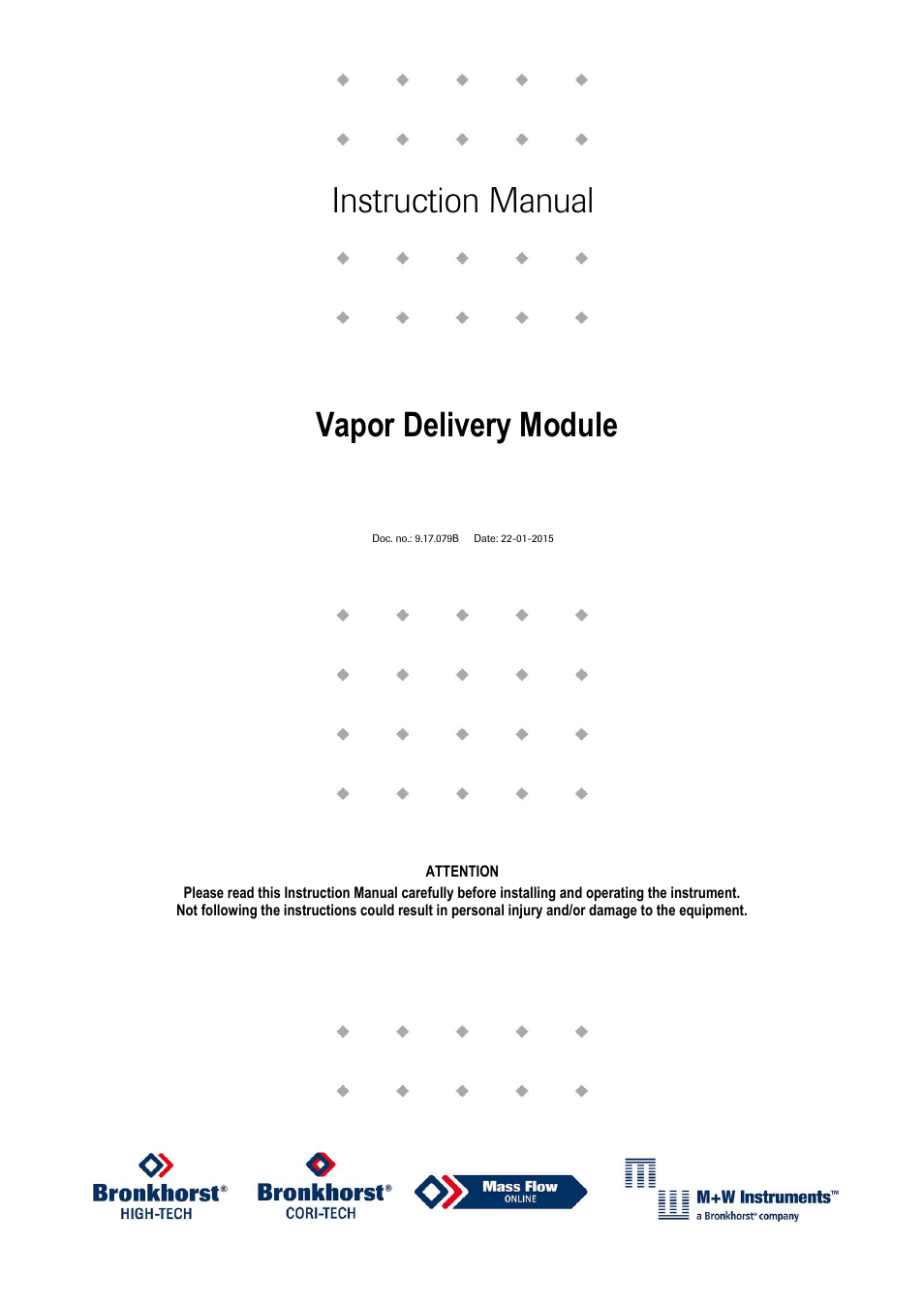 Bronkhorst Vapor Delivery Module User Manual | 24 pages
